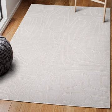 Alcina Modern Scandinavian Graphic Lines High-Low Area Rug